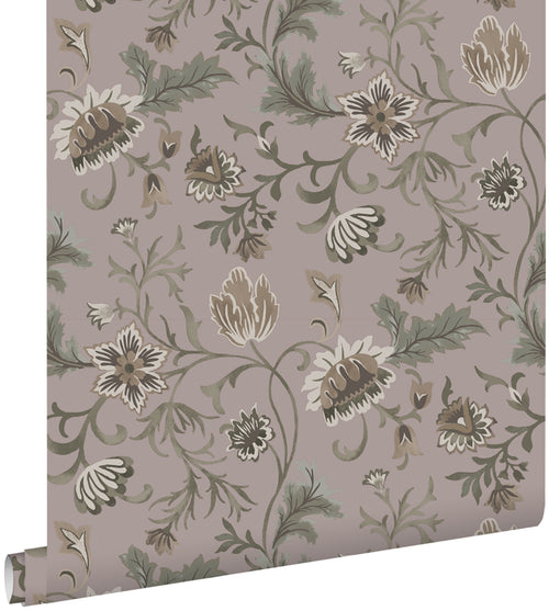 ESTAhome behang vintage bloemen oudroze - 50 x 900 cm - 139414