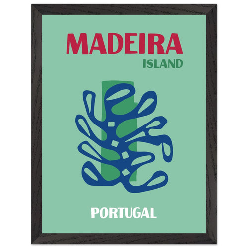 Artfulprints Poster met Lijst Portugal - Madeira   - 30x40 cm - Groen