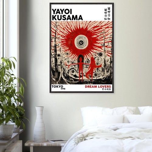 Artfulprints Poster Yayoi Kusama - Dream lovers   - 30x40 cm - Rood