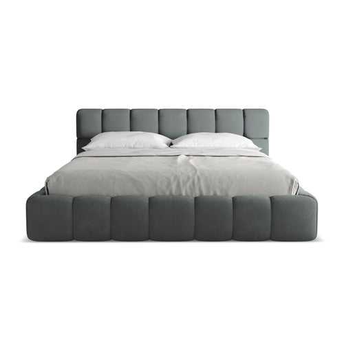 LaMiaSofa Bed met opbergruimte Roma - chenille stof - grafiet - 200x228x82