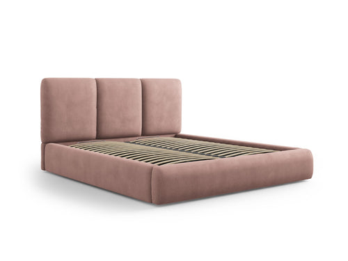 Cosmopolitan Design Opbergbed met hoofdeinde Nicolas 180x200cm, chenille, roze - 220x200x100cm