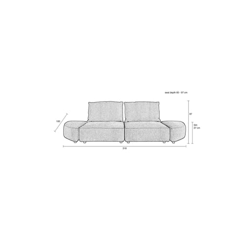 Zuiver Hunter 3-zitsbank Navy