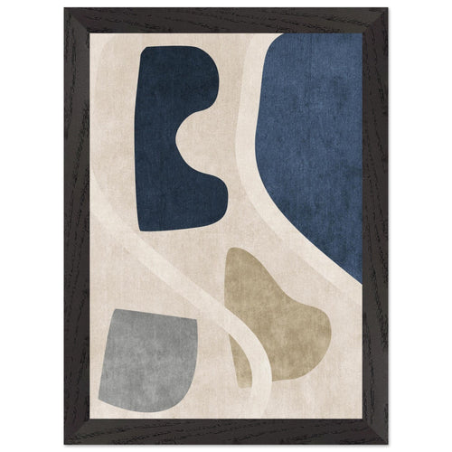 Artfulprints Poster met Lijst Boho – Abstract shapes   - A4 21x29.7 cm - Meerkleurig