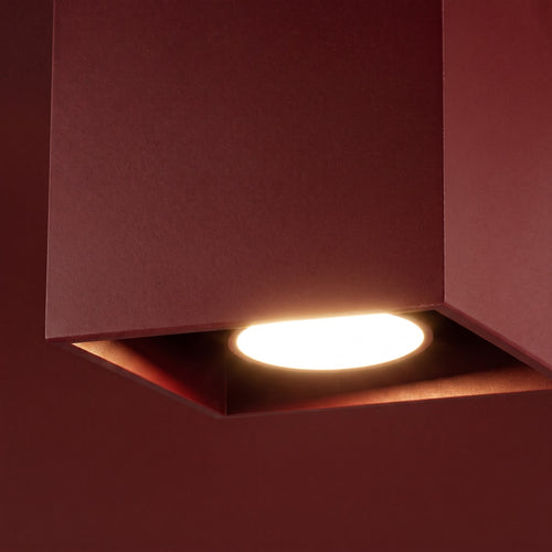 Sollux Lighting Plafondlamp QUAD 1 bordeaux - 10x10x10cm