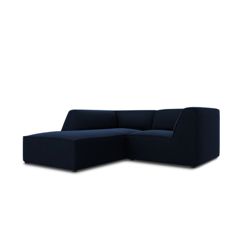 Cosmopolitan Design - Modulaire hoekbank links Siena 3-zits, flueel koningsblauw - 180x186x69cm