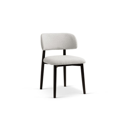 Set van 2 stoelen met gesp Evan boucle lichtgrijs - 51x49.5x77cm