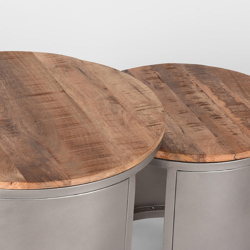 Label51 Salontafel Set Bunch - Mangohout - 60x60x45cm - Set Van 2