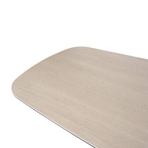 Giga Meubel Eettafel Quinn Travertinlook – Deens Ovaal – Sintered Stone – 250x110x76cm