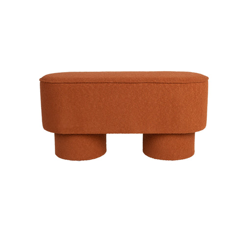 Housecraft Living Marcos Bankje Bouclé Rood/ Bruin
