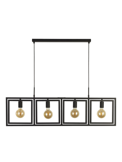 Searchlight hanglamp Plaza - 4 lichts - 113.5  x 150   cm - zwart