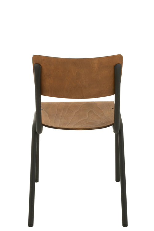 J-Line stoel - hout/metaal - bruin