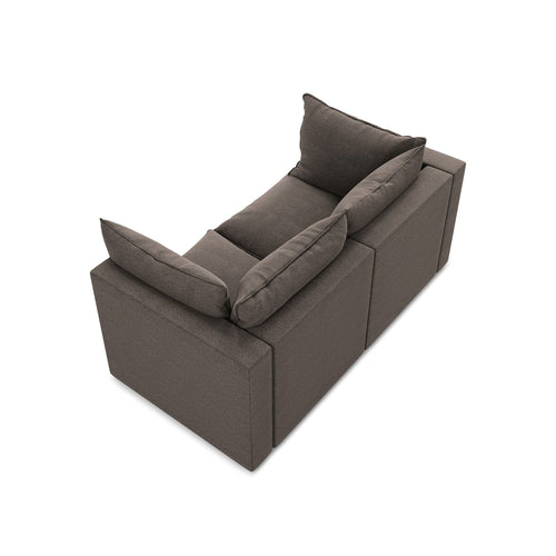 LaMiaSofa Tweezits modulaire bank Ravenna - bouclé - chocolade - 180x90x77