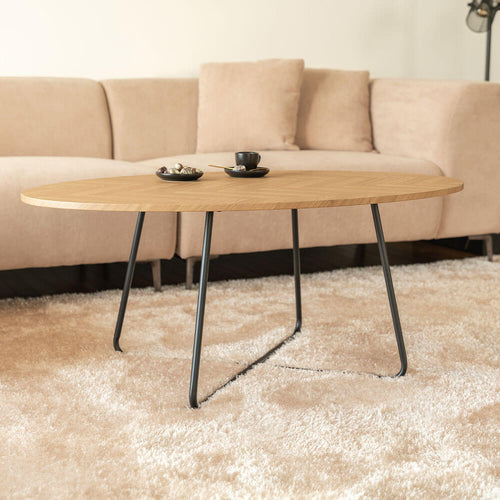 HOME DELUXE - Salontafel ovaal NOVARIS 110 x 66 x 47 cm - Visgraat Eiken - vtwonen shop