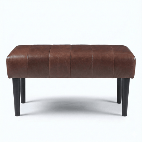 Furnhouse bankje Athea - Bruin - Leer - 50x92x48