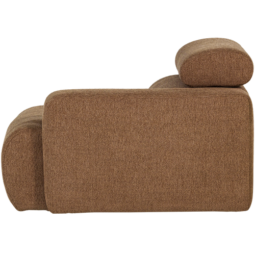 WOOOD 1-zits element bank arm rechts Novi - Polyester - Karamelbruin - 86x109x113