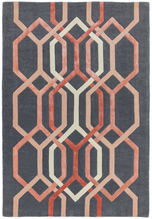 Vloerkleed MOMO Rugs Matrix MAX66 Hexagon Charcoal 120x170 cm - vtwonen shop