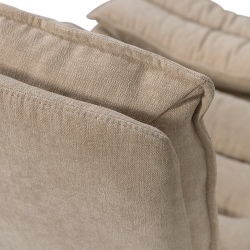 WOOOD draaifauteuil met hocker Kube - Chenille stof - Naturel - vtwonen shop