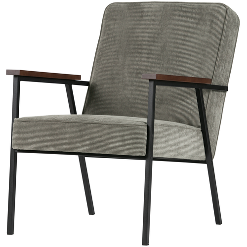 WOOOD fauteuil Sally - Ribstof - Vergrijsd Groen - 87x65x82 - vtwonen shop