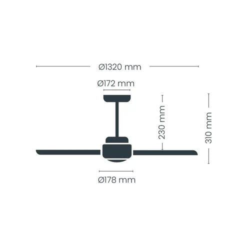 CristalRecord plafondventilator Nine - 1 lichts - 132  x 31   cm - wit bruin