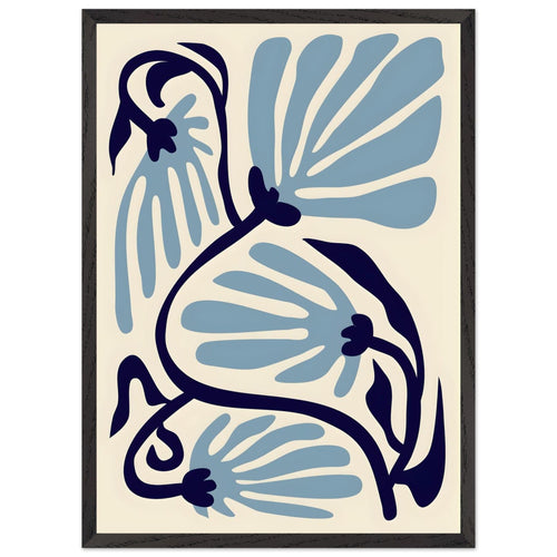 Artfulprints Poster met Lijst Matisse – Ode to a turquoise flower   - 50x70 cm - Turquoise