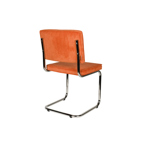Zuiver Ridge Rib Eetkamerstoelen Oranje - Set van 2