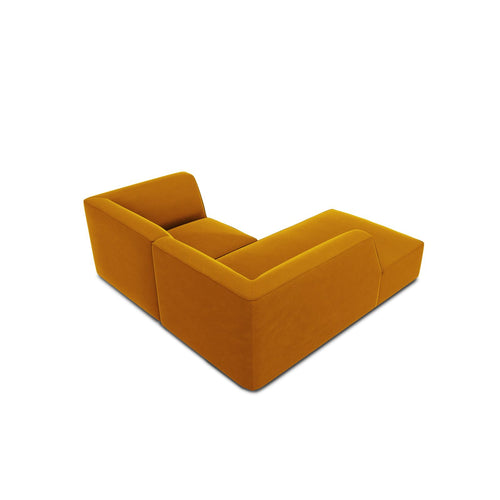 Cosmopolitan Design - Modulaire hoekbank links Siena 3-zits, flueel geel - 180x186x69cm