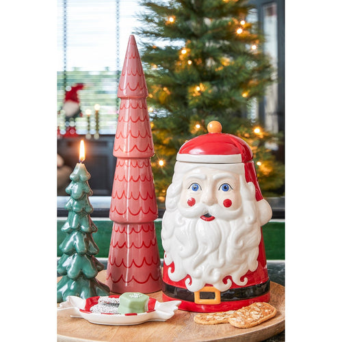 House of Seasons Celebration Voorraadpot - L16 x B16 x H26 cm - Steengoed - Rood