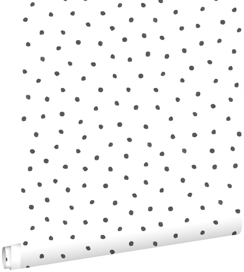 ESTAhome behang stippen zwart en wit - 53 cm x 10.05 m - 138934