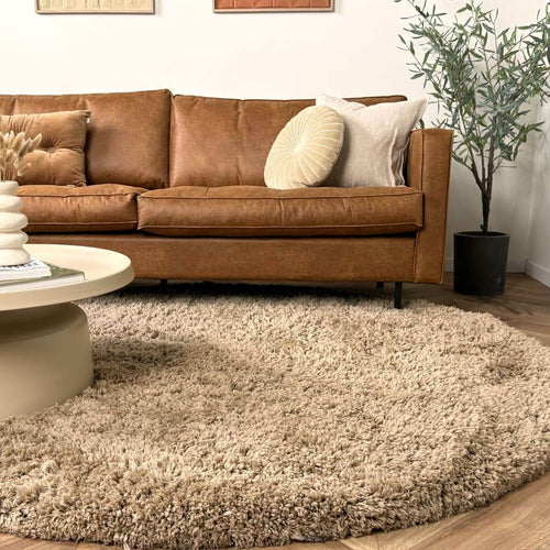 Interieur05 vloerkleed Pilo - hoogpolig - taupe - Ø160 cm - vtwonen shop