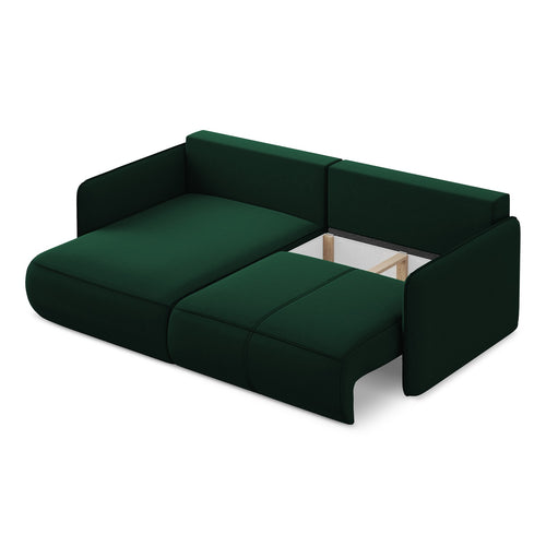 LaMiaSofa hoekbank links Palermo - velours - flessengroen - 207x148x86