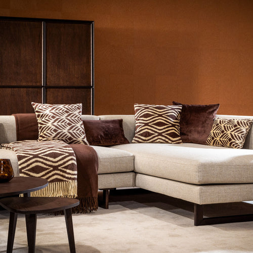 Hoii sierkussen Alexa - 30x50 cm - Geometrisch - Bruin - vtwonen shop