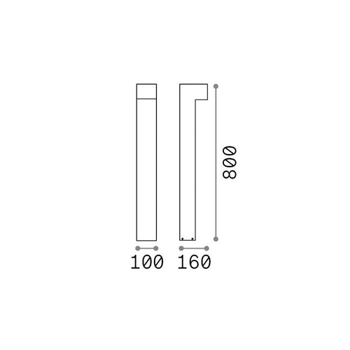 Ideal Lux SIRIO 80 cm buitenpaal, koffiekleur, 1x LED 1100lm 3000K IP65