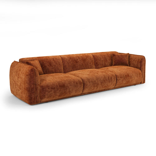 Premium Interiors - Bank LUSH - fluweel met motieven terracotta 235cm