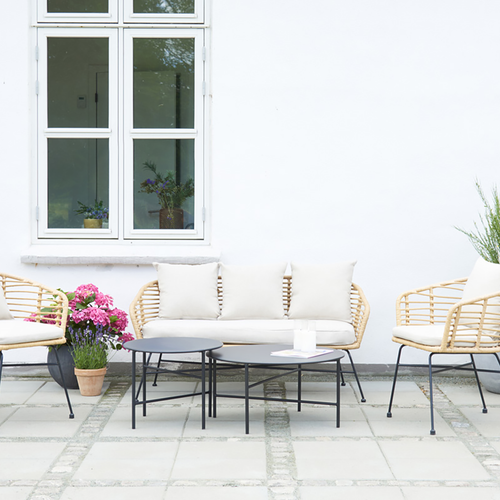 Lisomme Mila metalen tuin salontafel zwart - Ø 70 cm - vtwonen shop