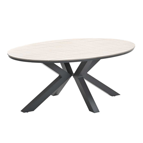 Edison tafel - ovaal - 180x115 cm - carbon black -light teak Vironwood
