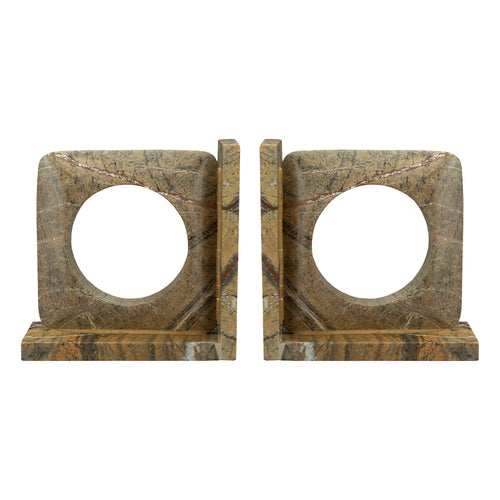 Dutchbone Satpura Boekensteun Marmer Bruin - Set van 2