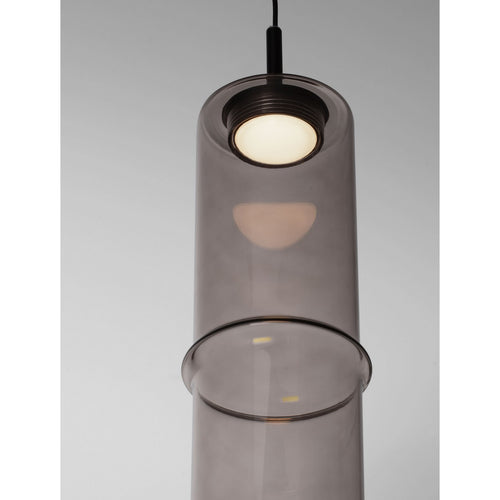 Nova Luce SANO Slanke hanglamp voor aan het plafond, matzwart, mokkabruin, LED 3W 180lm 3000K