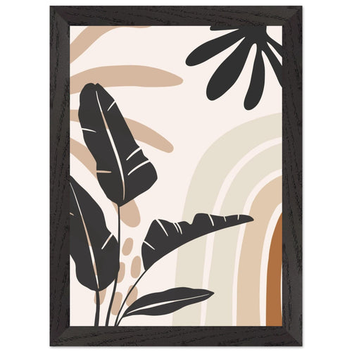 Artfulprints Poster met Lijst Boho – Jungle motion   - A4 21x29.7 cm - beige