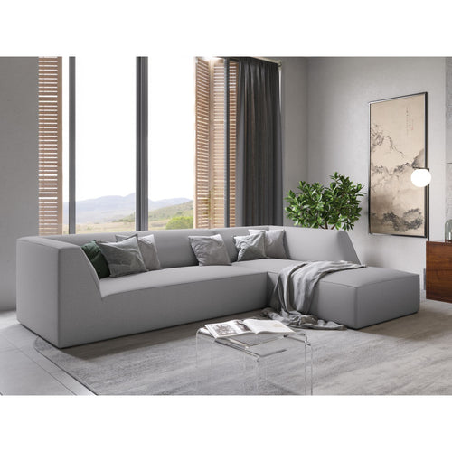 Cosmopolitan Design - Modulaire hoekbank rechts Siena 4-zits, structurele stof lichtgrijs - 180x273x69cm