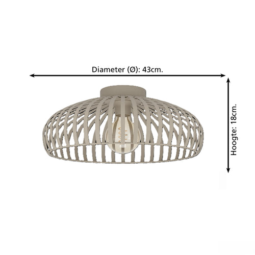 EGLO plafondlamp Mogano 3 - e27 - zandkleur - vtwonen shop