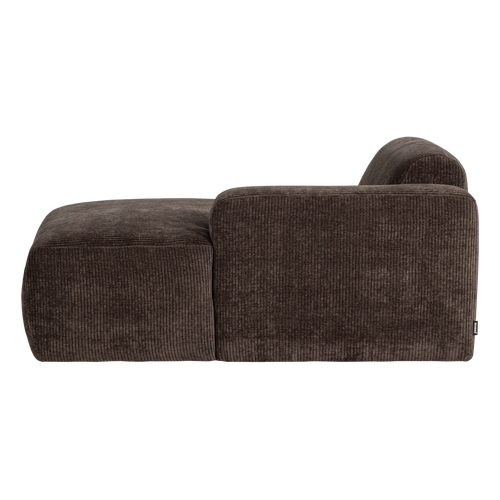 WOOOD chaise longue bank rechts Mojo Base - Rib - Bruin - 74x112x162