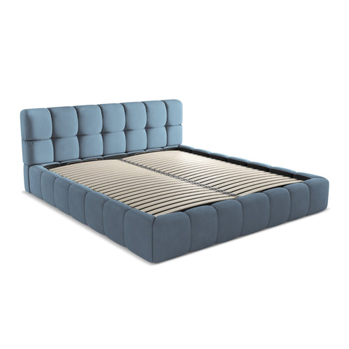 LaMiaSofa Bed met opbergruimte Roma - chenille stof - jeans - 200x228x82