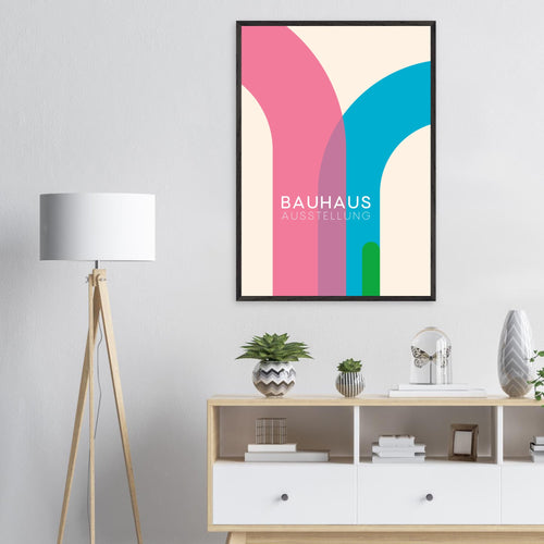 Artfulprints Poster met Lijst Bauhaus - Ausstellung   - A4 21x29.7 cm - Meerkleurig