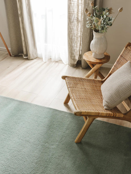 benuta wollen vloerkleed Bent - groen - 120x170 cm