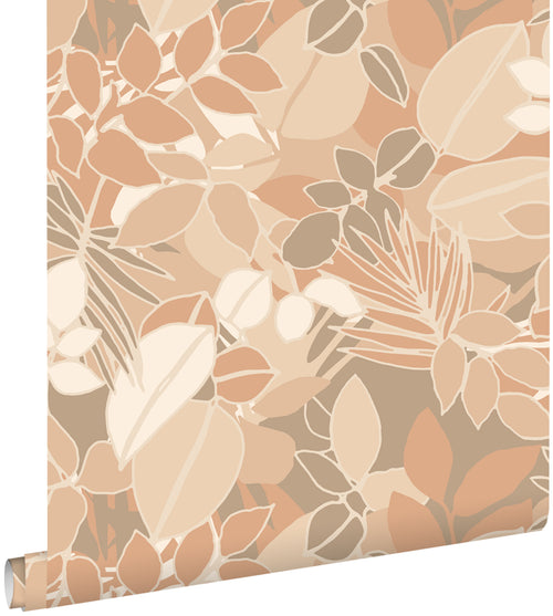 ESTAhome behang bladeren beige en licht terracotta - 50 x 900 cm - 139846 - vtwonen shop