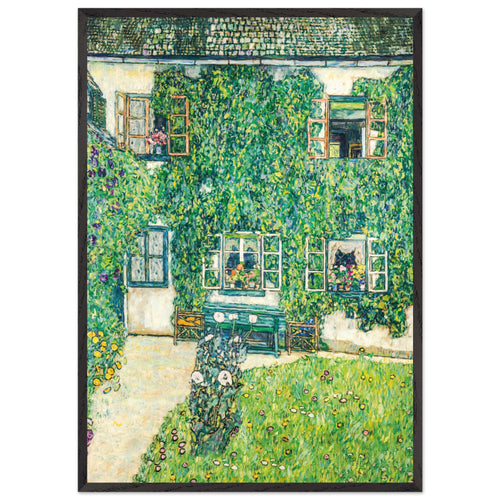 Artfulprints Poster met Lijst Gustav Klimt - The house of Guardaboschi   - 70x100 cm - Groen
