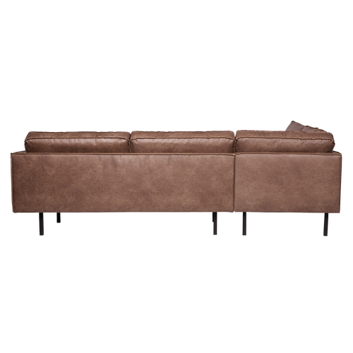 WOOOD hoekbank links Rodeo - Recycle Leer - Cognac - 85x266x86