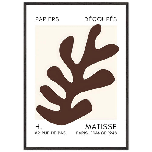 Artfulprints Poster met Lijst Matisse – Ocean petals brown   - 70x100 cm - Bruin