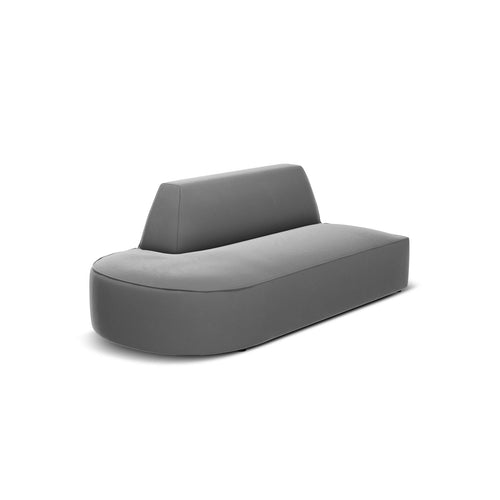 Cosmopolitan Design - Linker modulaire bank Siena 2-zits, flueel grijs - 93x181x69cm