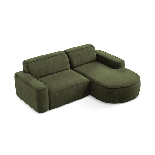 LaMiaSofa hoekbank rechts Melissa - chenille stof - olijf - 224x166x70